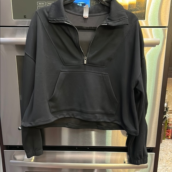 NWOT 90 Degree By Reflex Black Oversized Polo Sweatshirt - Picture 1 of 4